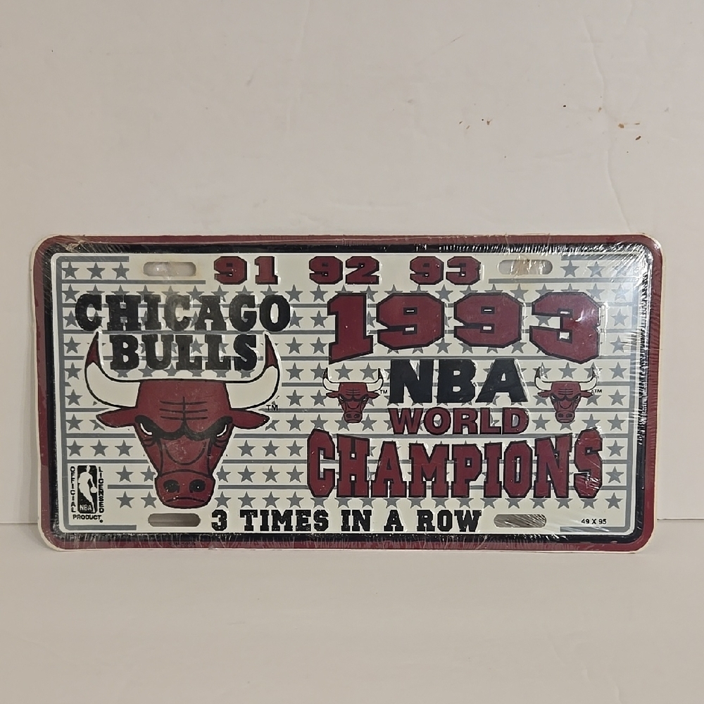 Vintage Chicago Bulls 1993 NBA Champions Novelty License Plate